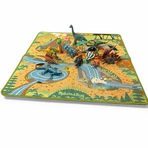 Melissa & Doug Dinosaur Adventure Playset 36x39" Rug with Multiple ToyDinosaurs